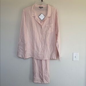 New Annie Selke Women's Pink Pajama Set